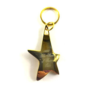 1999 The Stars Of Texas Gala Keychain Gold Tone Star